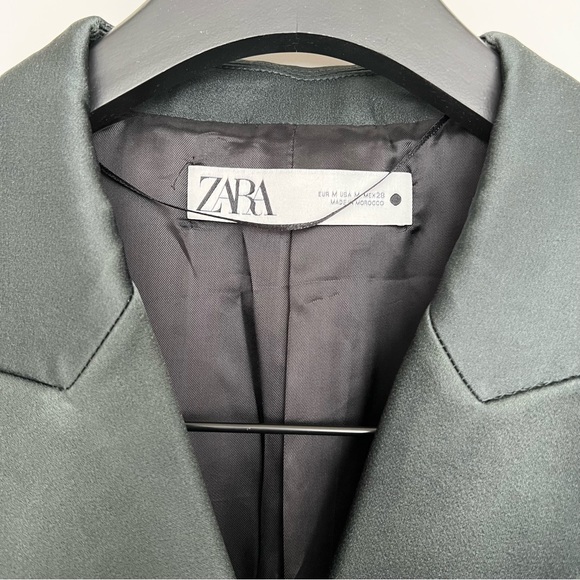 ZARA Emerald Green Satin Matching Coord Suit - Picture 11 of 16